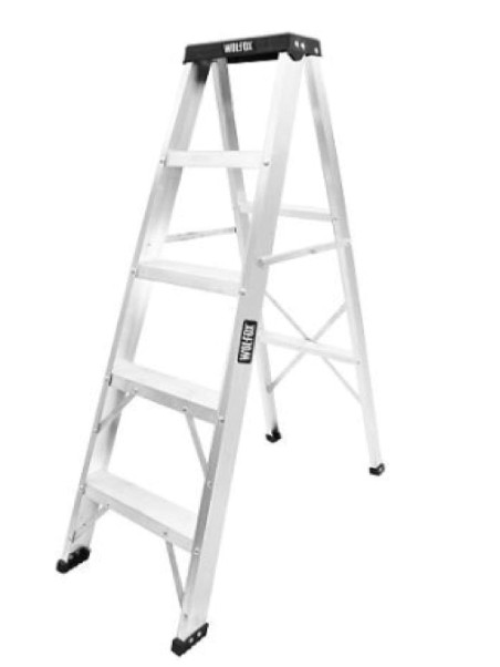 ESCALERA TIJERA DE ALUMINIO S/CHAROLA TIPO III 5 ESCALONES