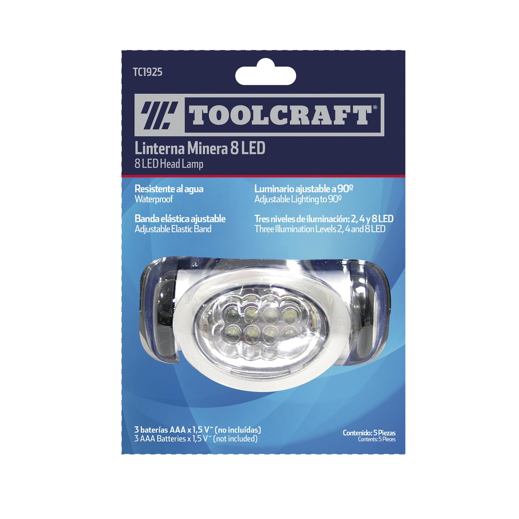 LINTERNA MINERA 8 LEDS