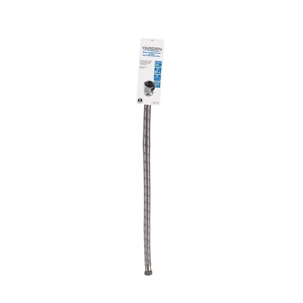 MANGUERA FLEXIBLE DE A. INOXIDABLE P/BOILER 60CM 3/4&quot; X 1/2&quot;