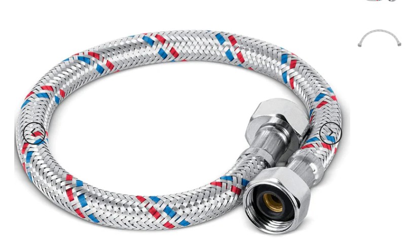 MANGUERA FLEXIBLE DE ALUMINIOPARA AGUA / FREGADERO 1/2" X 1