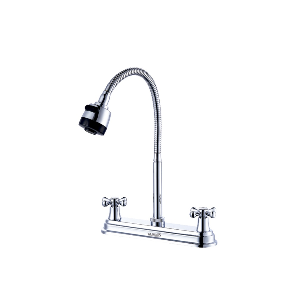 MEZCLADORA ABS FLEXIBLE FREGADERO 8" CUELLO BAR MANERAL CRUZ