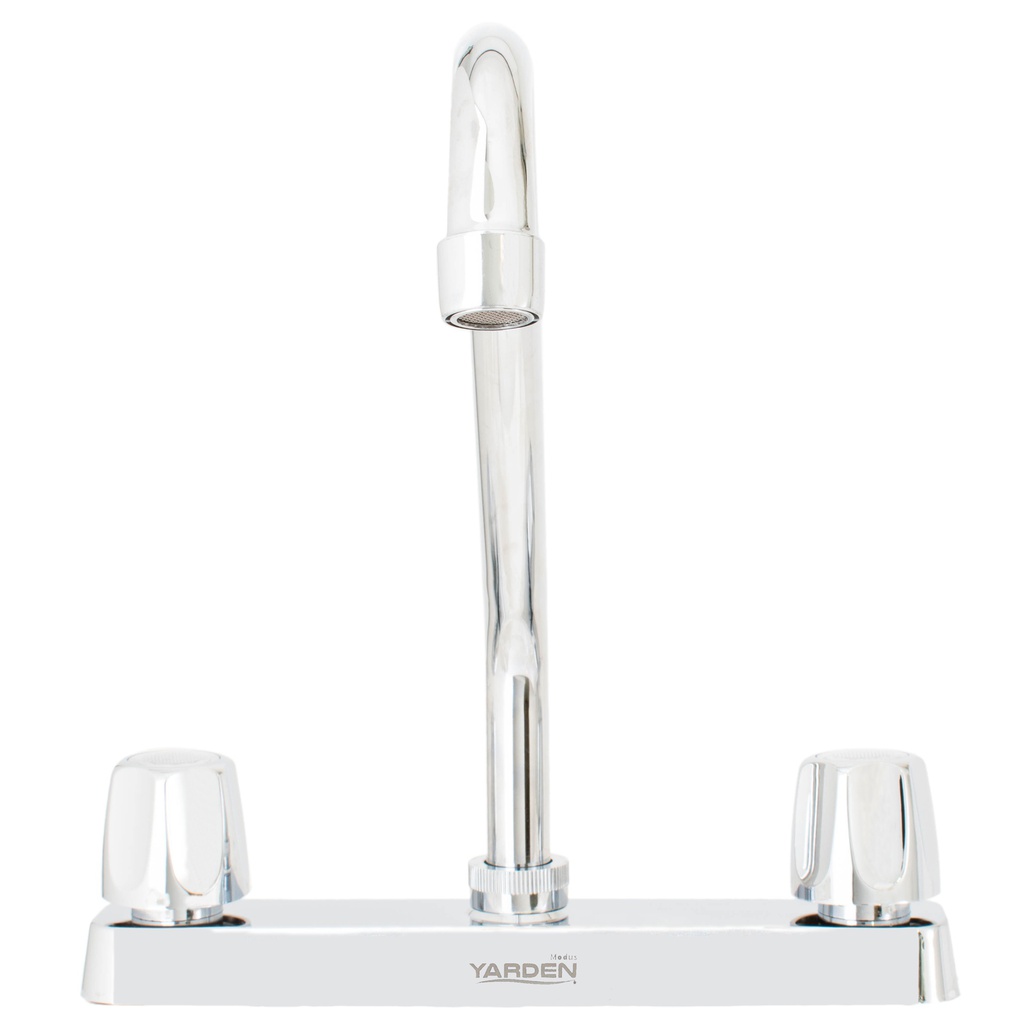 MEZCLADORA ABS FREGADERO 8&quot; CUELLO LARGO MANERAL REDONDO