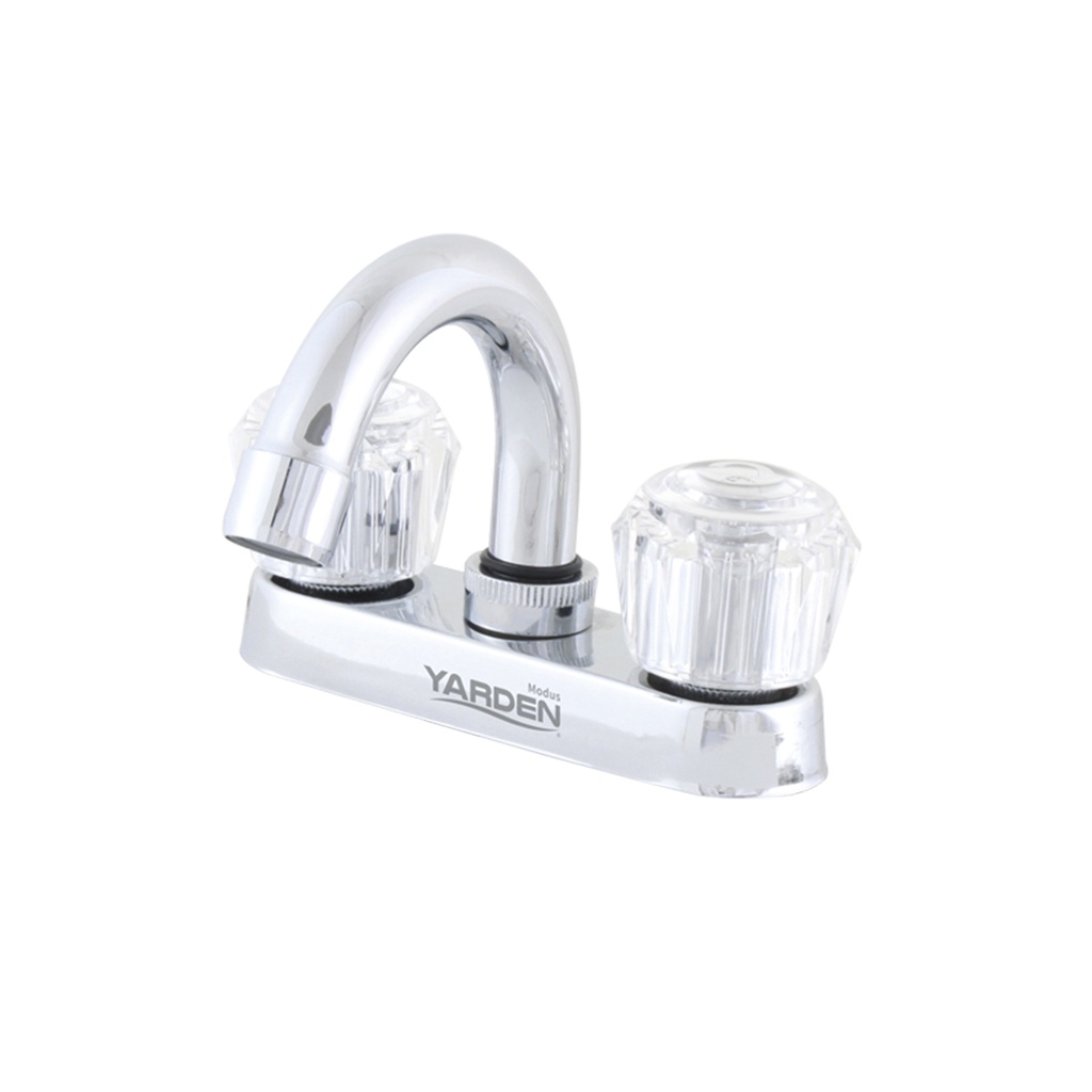 MEZCLADORA LAVABO 4&quot; CUELLO CURVO MANERAL ACRILICO