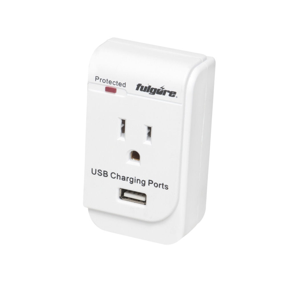 MULTICONTACTO 1 TOMA ATERRIZADA 1USB SUPRESOR 150J 2PZ