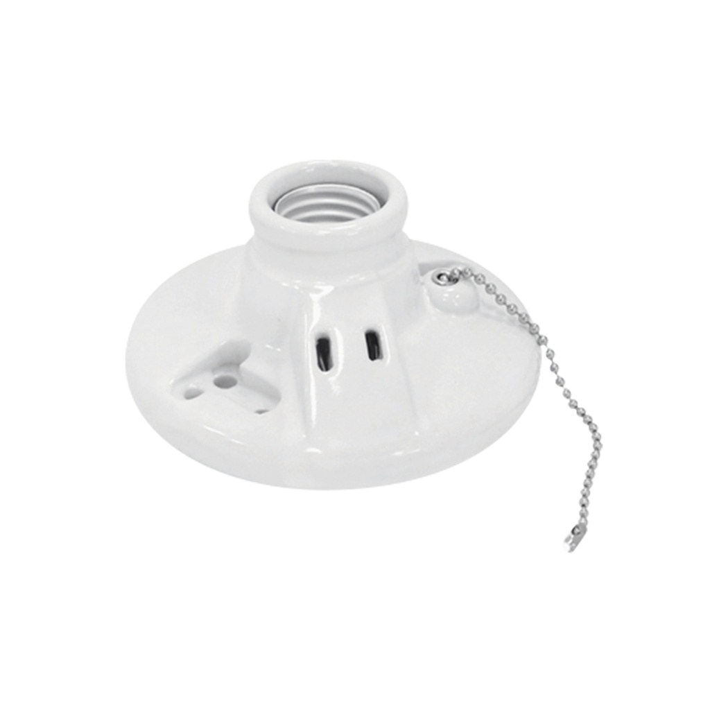 ROSETA TECHO 4&quot; PORCELANA CONCONTACTO Y CADENA