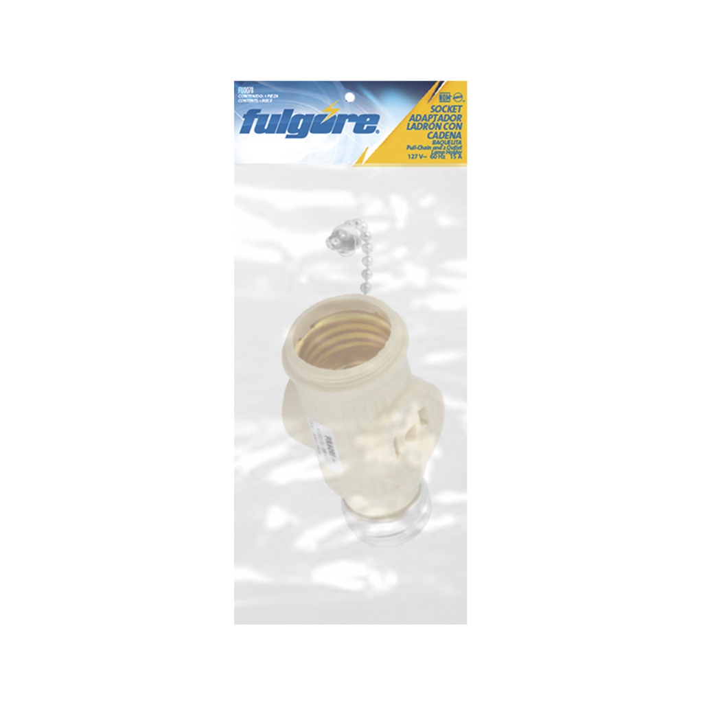 SOCKET BAQUELITA LADRON 718 CON CADENA MARFIL