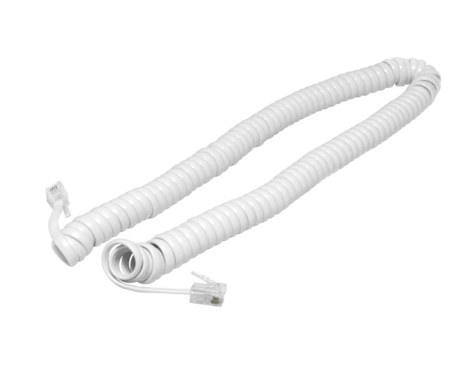 CABLE ESPIRAL PARA AURICULARBLANCO 4.5M