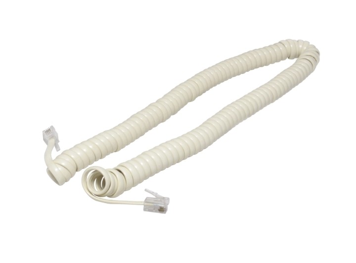 CABLE ESPIRAL PARA AURICULARMARFIL 4.5M
