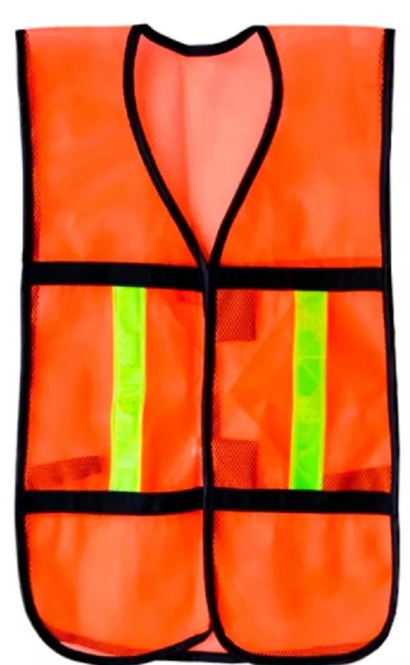 CHALECO DE SEGURIDAD CON CINTAS REFLEJANTES NARANJA