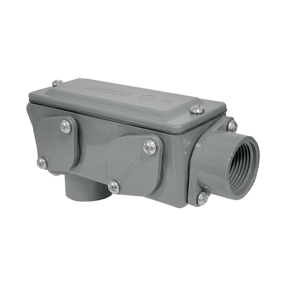 CONDULET MULTIFORMA NO METALICO SIN CUERDA 3/4” O 1/2” GRIS