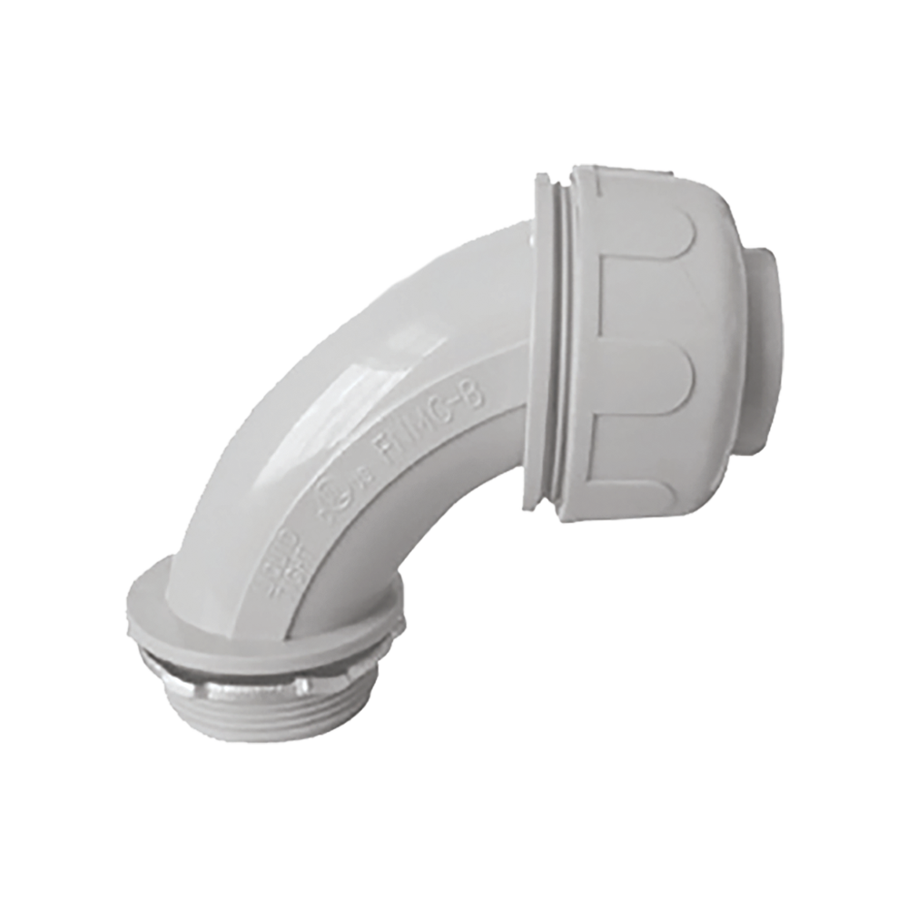 CONECTOR CURVO P/TUBO FLEXIBLE  NO METALICO 1/2"