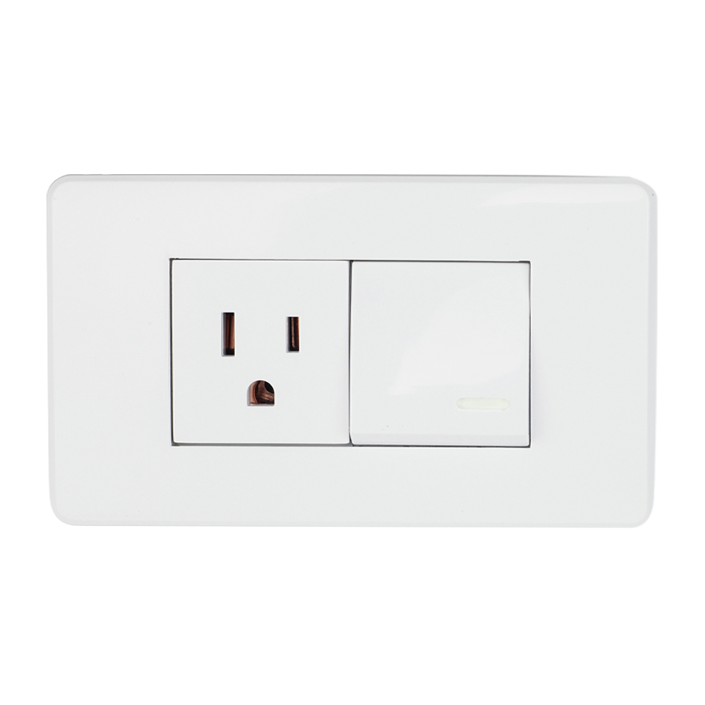 APAGADOR Y CONTACTO CON PLACA BLANCA 36 mm