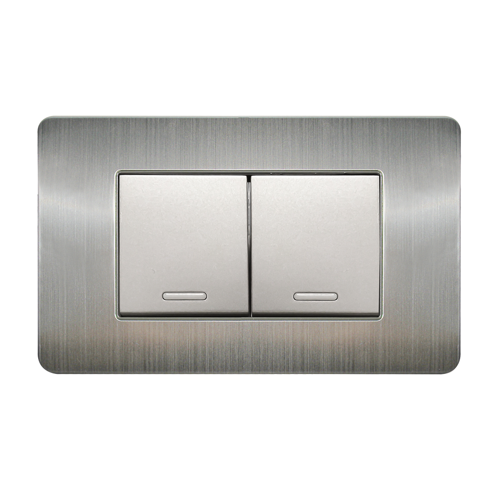 APAGADOR SENCILLO Y APAGADOR ESCALERA CON PLACA DE ACERO INOXIDABLE 36 mm