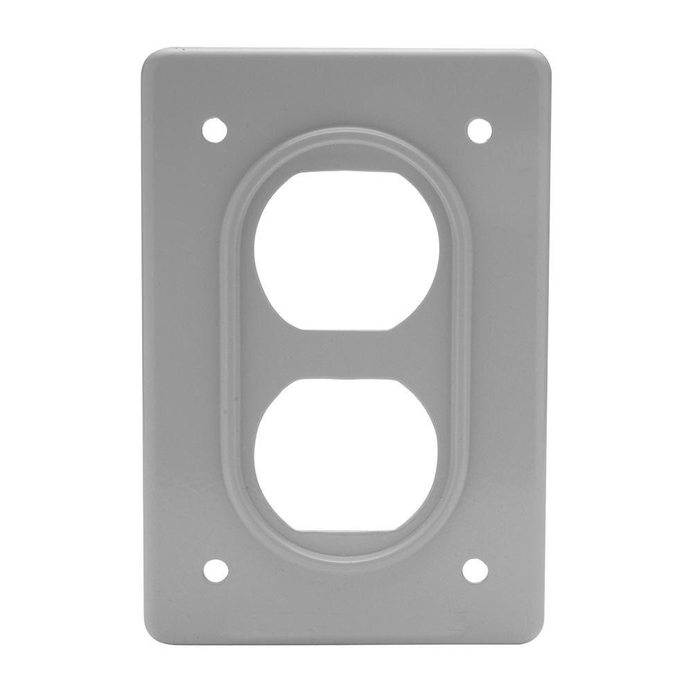 PLACA DE ALUMINIO GRIS PARA RECEPTACULO DUPLEX