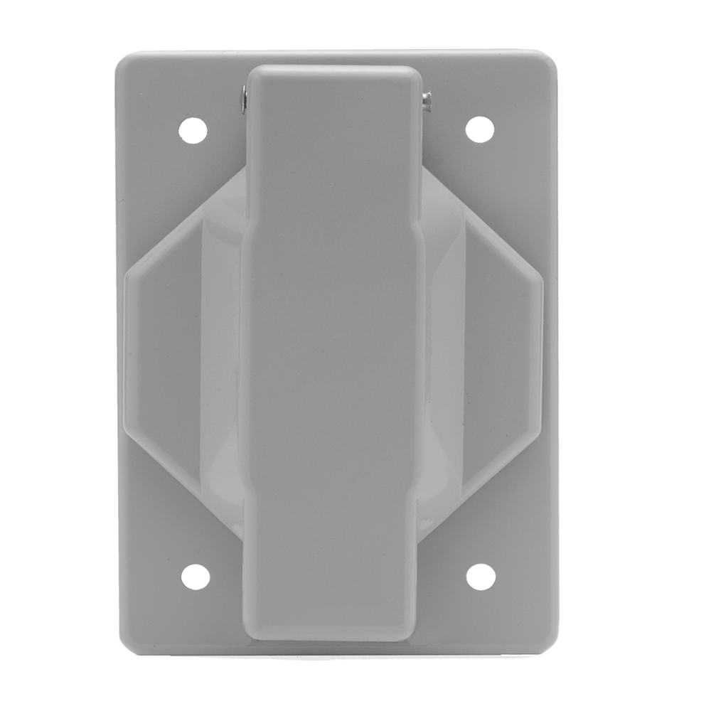 PLACA DE ALUMINIO GRIS PARA RECEPTACULO SENCILLO C/TAPA 55mm