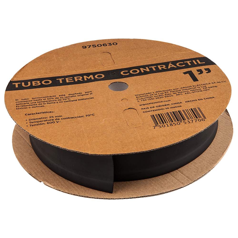 TUBO TERMOCONTRACTIL. 1 &quot; NEGRO