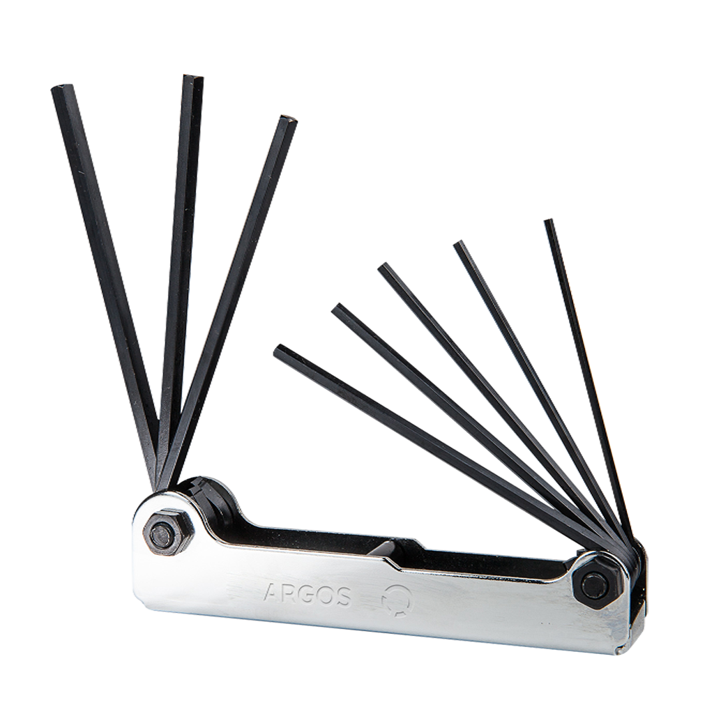 JUEGO 8 LLAVES HEXAGONALES 3/32 7/64 1/8 9/64 5/32 3/16 7/32 1/4