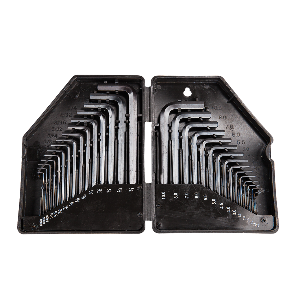 JUEGO DE 30 LLAVES HEXAGONALES ESTANDAR Y MILIMETRICAS