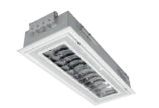 LUMINARIO RECTANGULAR DE EMPOTRAR CON 2 LAMPARAS PLL BLANCO  40 W 120-277 V~ 60 Hz