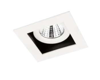 LUMINARIO CUADRADO DE EMPOTRAR LED 1 SALIDA DIRIGIBLE ESPECULAR CON REFLECTOR CIRCULAR BLANCO 6.5 W 110-240 V~ 60 Hz 3 000 K 525 lm