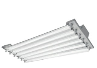 LUMINARIA HIGH BAY TIPO ESQ. ALTO FACTOR 6X54 W 120-277 V~ 50/60 Hz (INCLUYE TUBOS)
