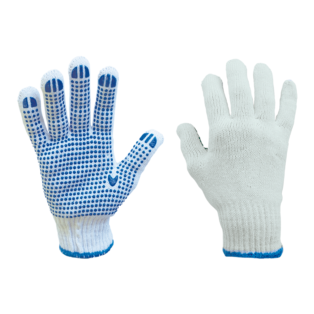 GUANTE DE ALGODON CON PUNTOS DE PVC.