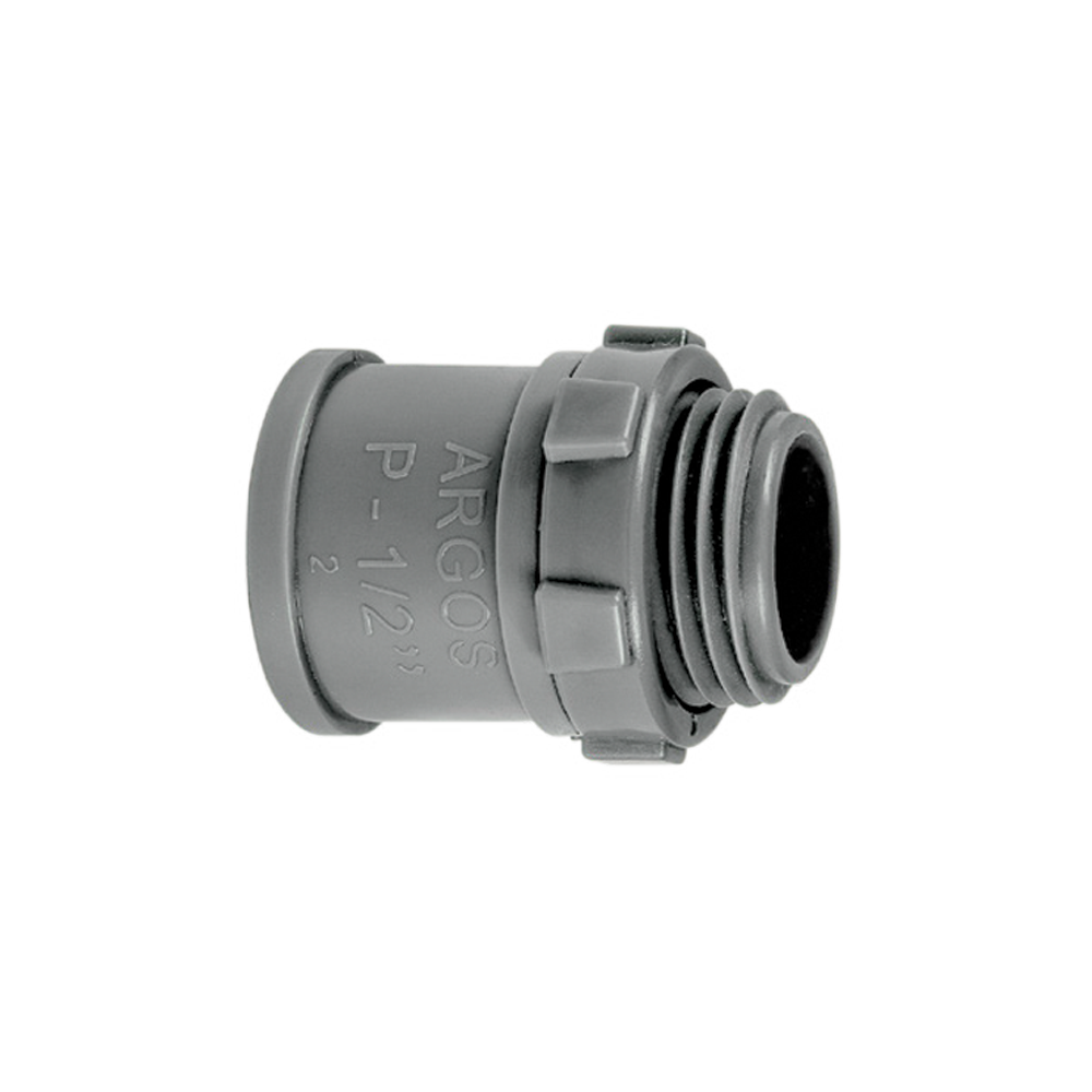 CONECTOR DE PVC LIGERO 13mm 1/2" GRIS