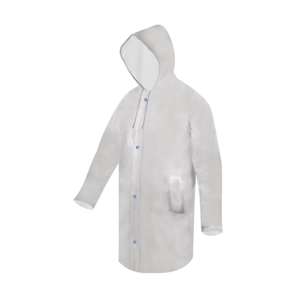 GABARDINA IMPERMEABLE TRANSPARENTE SELLADA CORTA XL.