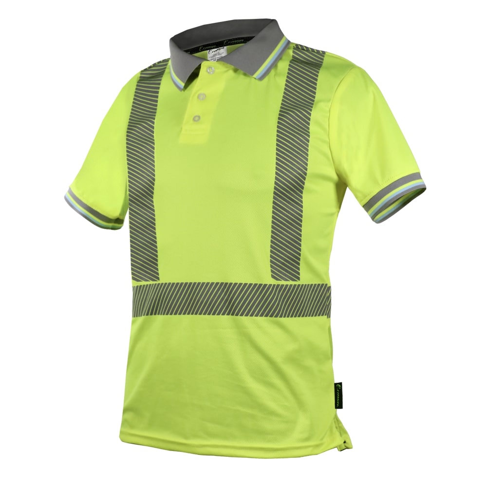 CAMISA ECOFRIENDLY TIPO POLO AMARILLA C/REFLEJANTE T-GD.