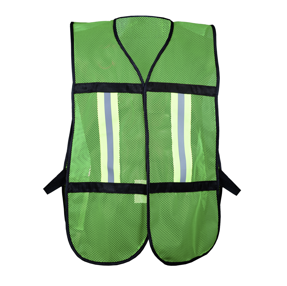 CHALECO ECOFRIENDLY DE MALLA VERDE C/REF TEXTIL BICOLOR 2".