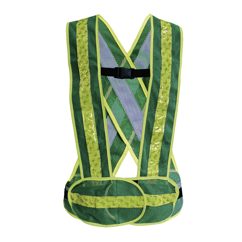 CHALECO ECOFRIENDLY TIPO CARRILLERO MALLA VERDE C/REF MICRO ESFERAS JYRSA.