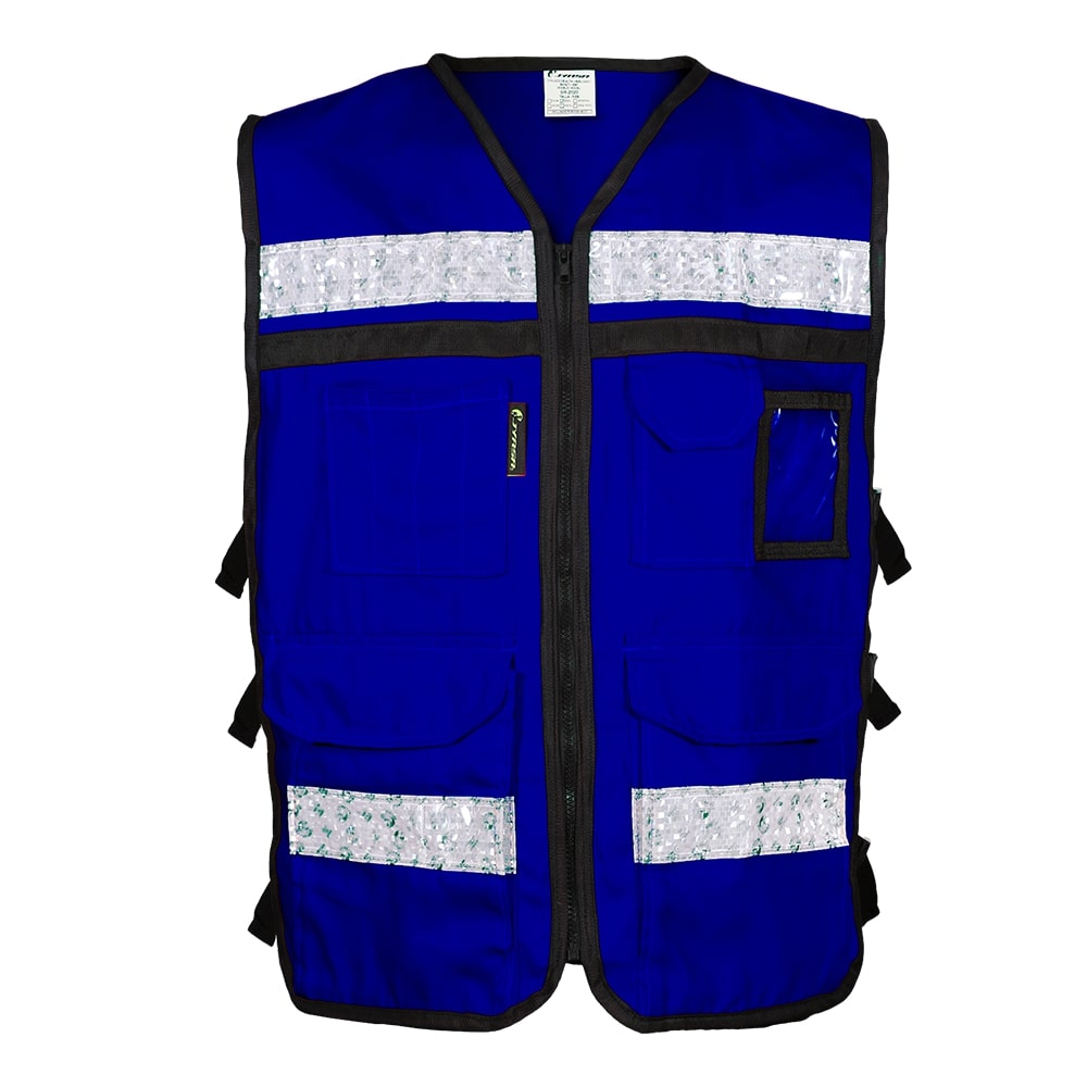 CHALECO AZUL ABIERTO  TIPO RESCATISTA DE ALGODON  TALLA MD
