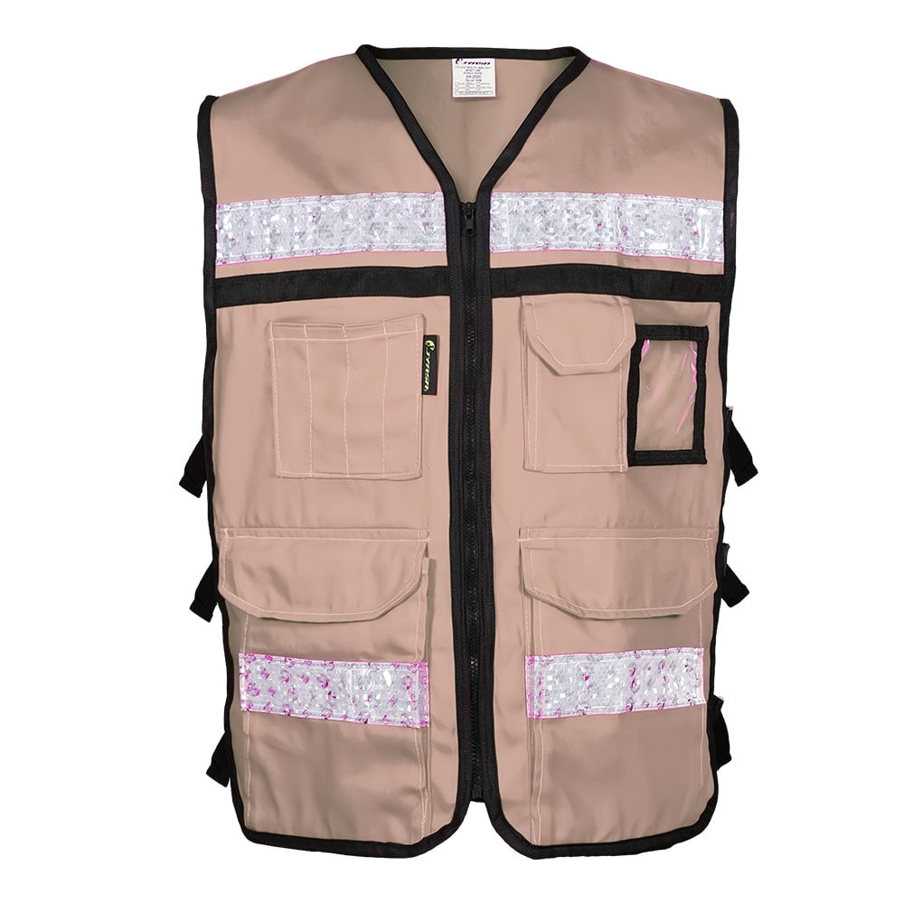CHALECO BEIGE ABIERTO TIPO RESCATISTA DE ALGODON TALLA MD