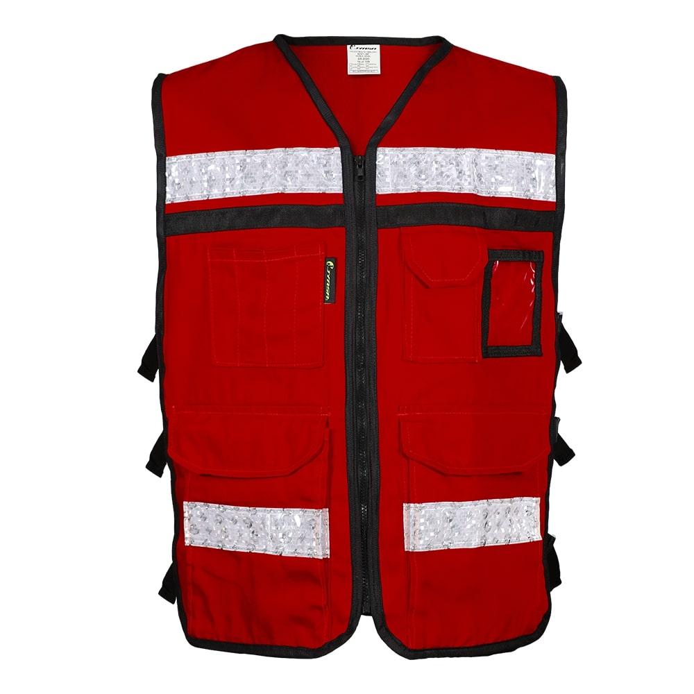 CHALECO ROJO ABIERTO  TIPO RESCATISTA DE ALGODON  TALLA MD
