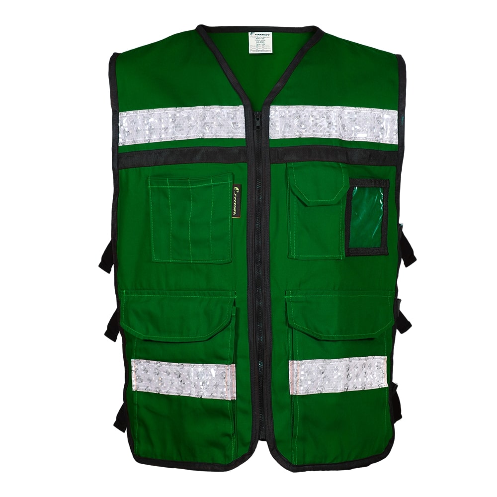 CHALECO VERDE ABIERTO TIPO RESCATISTA DE ALGODON TALLA XG