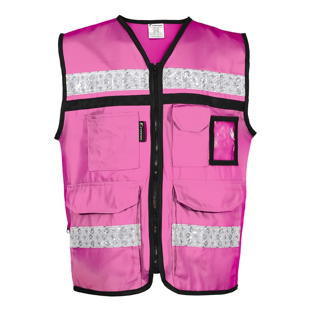 CHALECO RESCATISTA CERRADO ROSA 100% ALGODON C/ REF TALLA 2XG