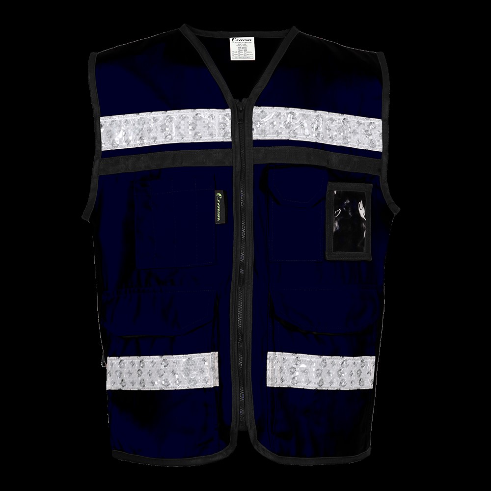 CHALECO AZUL MARINO CERRADO TIPO RESCATISTA 100 % ALGODON T-XG