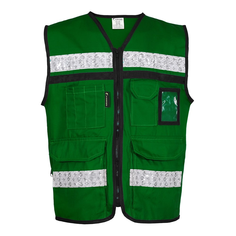 CHALECO RESCATISTA CERRADO, COLOR VERDE TALLA EXTRA GRANDE