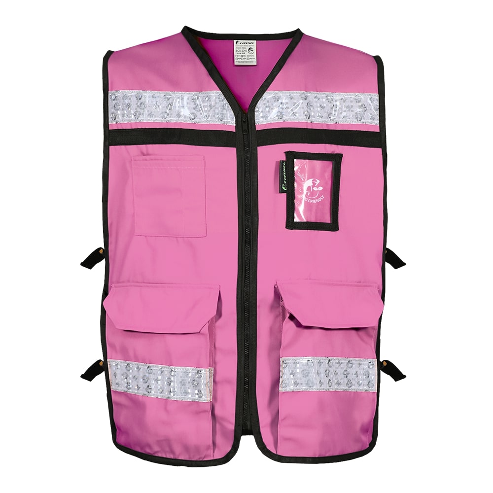 CHALECO RESCATISTA COLOR ROSA, TALLA CHICA