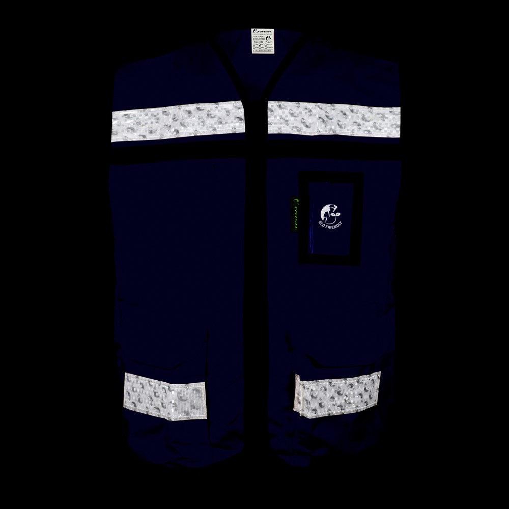 CHALECO AZUL REY CERRADO TIPO RESCATISTA LIGERO CON BOLSA TRASERA CLASE II TALLA CH