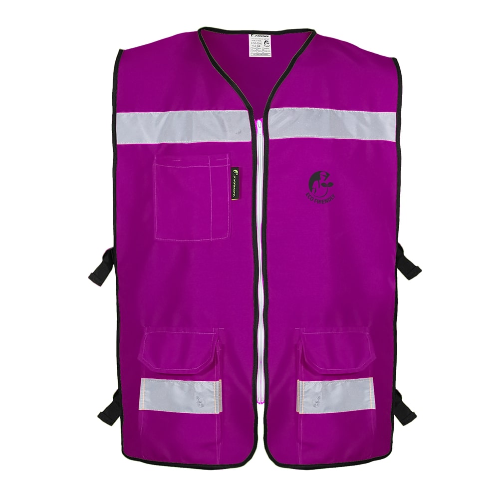 CHALECO RESCATISTA ABIERTO MORADO ALGODON/POLIESTER CON REFLEJANTE TALLA XG
