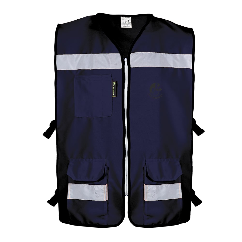 CHALECO RESCATISTA ABIERTO AZUL MARINO ALGODON/POLIESTER CON REFLEJANTE TALLA XG