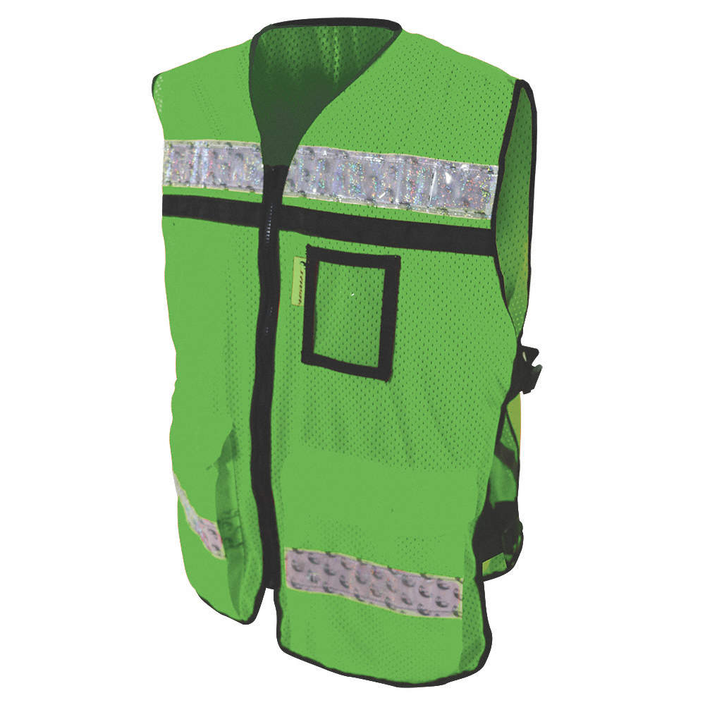 CHALECO ECOFRIENDLY RESCATISTA JERSEY VERDE C/REF PLASTICO GRIS DE 2" TALLA MD