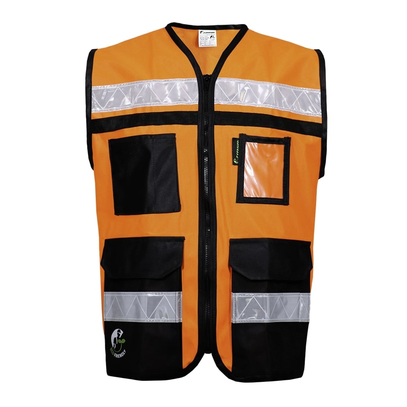 CHALECO ECOFRIENDLY  RESCATISTA CERRADO C/ESPALDA JERSEY ANARANJADO C/REF  TALLA MD