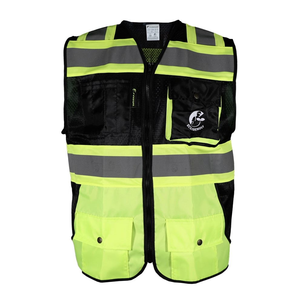 CHALECO DE MALLA NEGRO/AMARILLO ECOFRIENDLY C/REF BICOLOR AMARILLO 3 T-MD