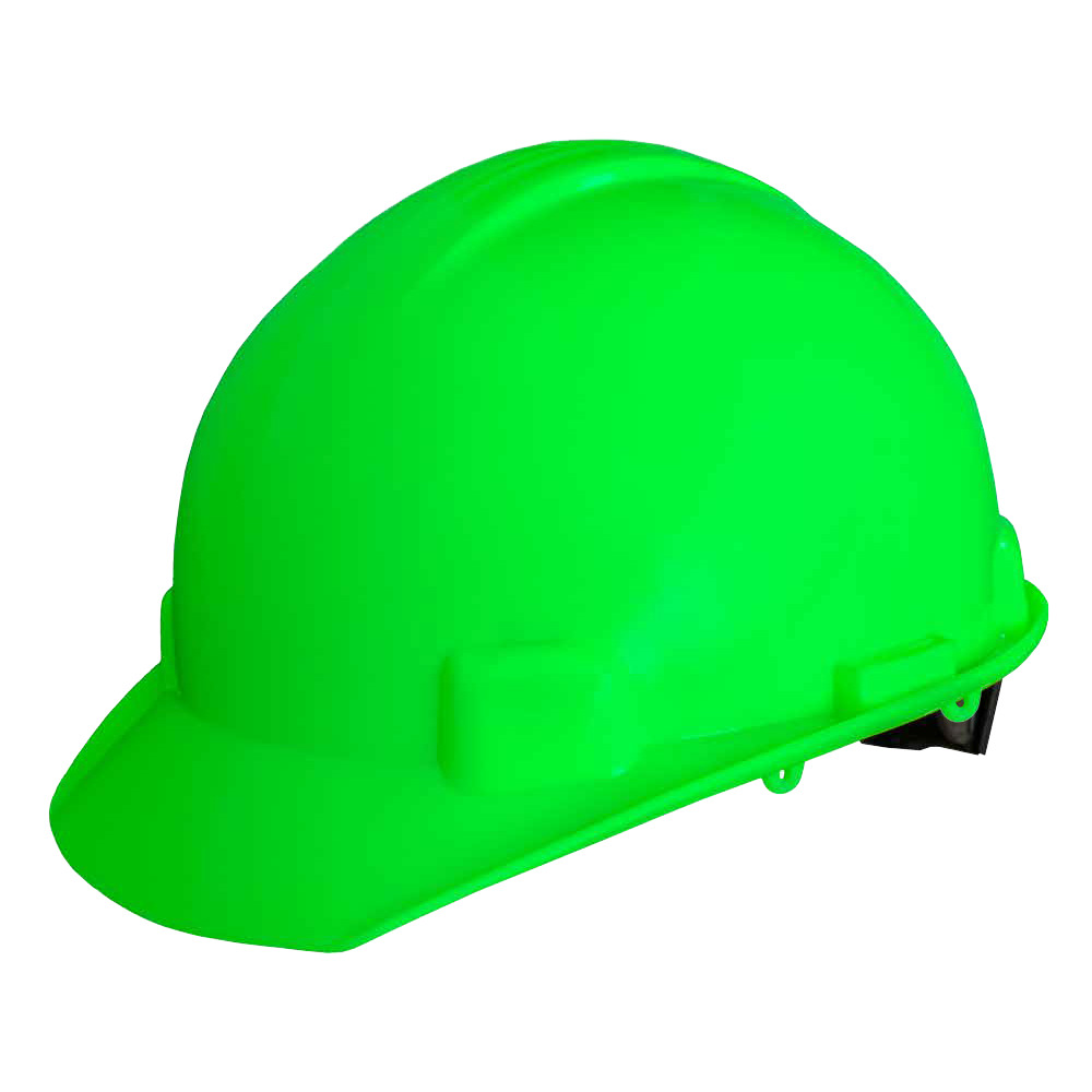 CASCO MATRACA ECOFRIENDLY TIPO 1, CLASE E, SUSP. PLASTICA/TEXTIL 6 PUNTOS VERDE HV