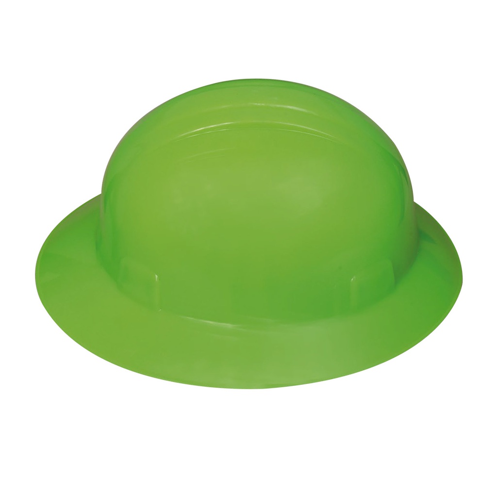 CASCO TIPO ALA ANCHA DIELECTRICO ECOFRIENDLY VERDE HI-VIS SUSPENSION 6 PUNTOS PLASTICA, TIPO 1 CLAS E.