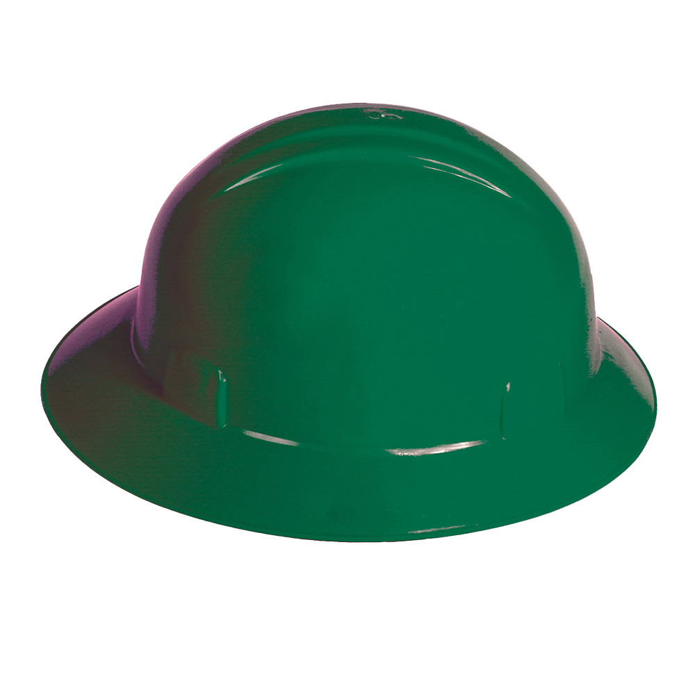 CASCO TIPO ALA ANCHA DIELECTRICO ECOFRIENDLY VERDE SUSPENSION 6 PUNTOS PLASTICA, TIPO 1 CLAS E.