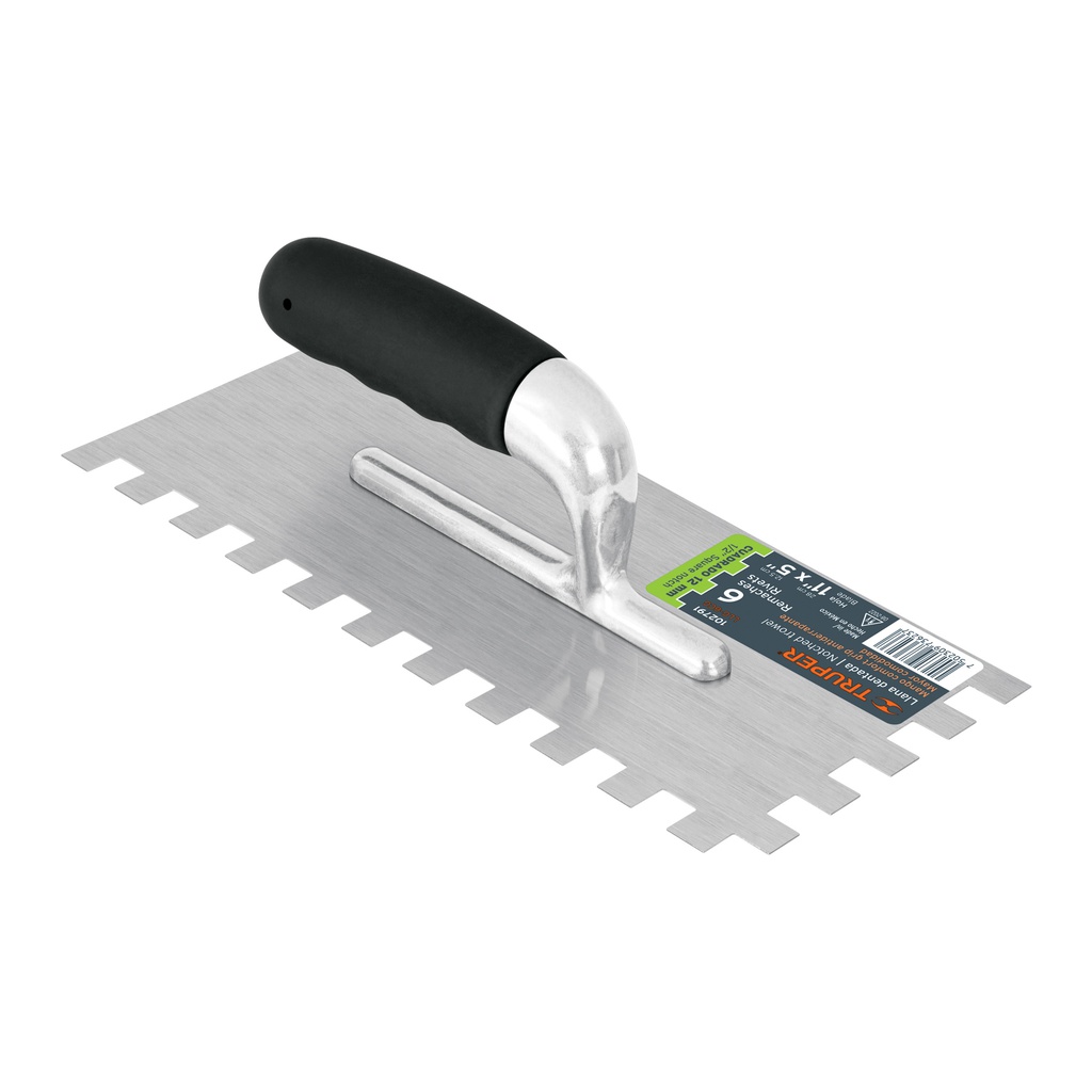 Llana 11' dentado cuadrado 1/2', 6 rem, mango comfort grip