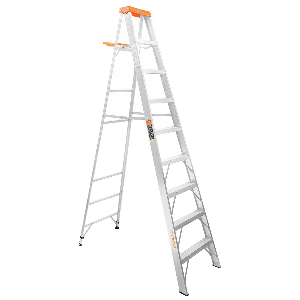 Escalera de tijera tipo ll 8 peldaños y bandeja, Truper